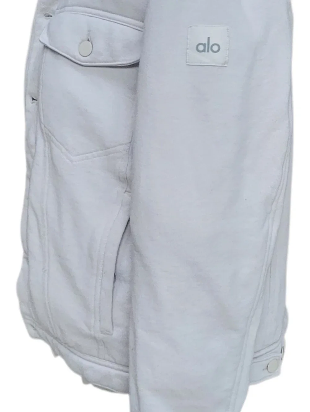 ALO Yoga Cream Neutral Jacket Relaxed Fit Athleisure Unisex Style Size S